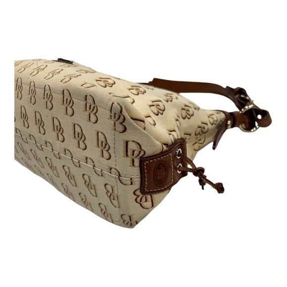 Dooney and Bourke Cream and Tan Signature Satchel Shoulder Bag - Picture 9 of 13